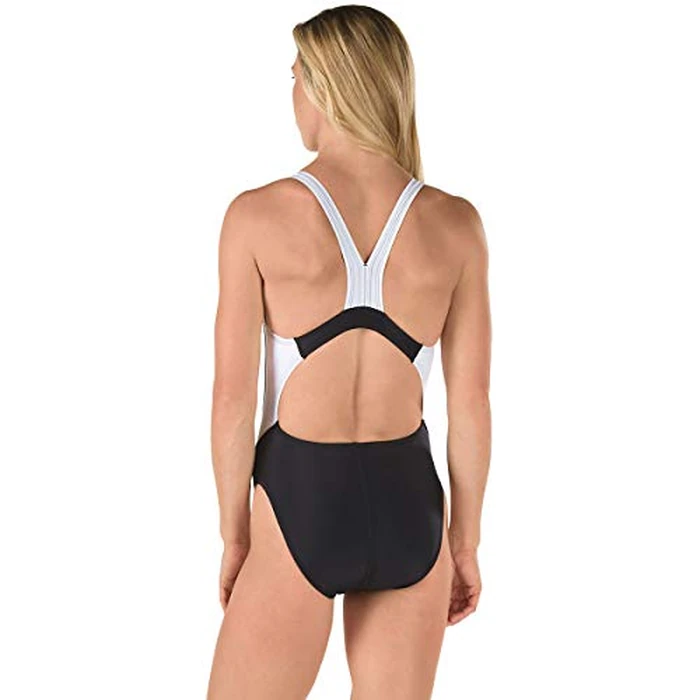 Speedo Women's Solid Adjustable Thin Strap Quantum One Piece Swimsuit - Speedo Black, 8 by Speedo - Image 2