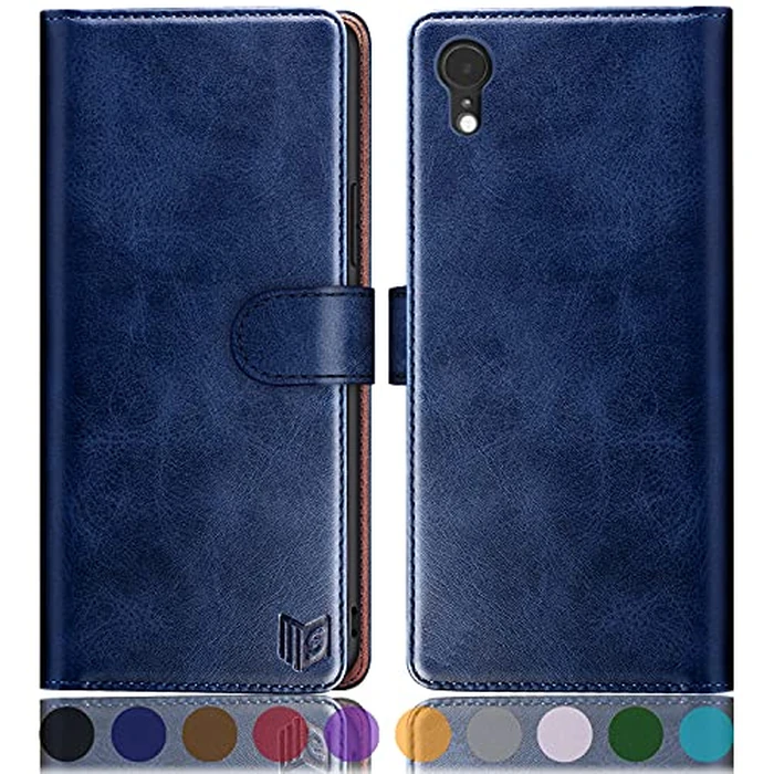 SUANPOT for iPhone XR 6.1” RFID Blocking Wallet case Credit Card Holder,Flip Book PU Leather Phone case Shockproof Cover Cellphone Women Men for Apple iPhone 10R case Wallet (Dark Blue) by SUANPOT - Used - Acceptable condition - CA$6.30