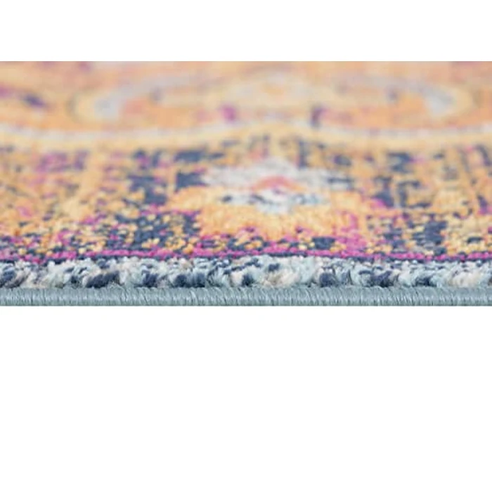 Rug Branch Floria 4' x 6' (3'9" x 5'6") Blue/Pink Floral Medallion Indoor Area Rug, Traditional, Medium Pile, Stain-Resistant Carpet - Living Room, Bedroom, Dining Room, and Kitchen by Rug Branch - Image 5