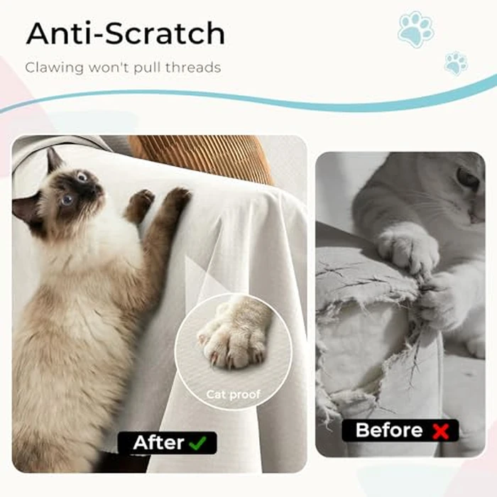 CAPALOCA Anti-Scratch Sectional Couch Covers for Sofa, 2 Pcs Water Resistant Couch Cover L Shape for Dog & Cat Pet-Friendly Non Slip Sofa Slipcovers Washable, 71"x 110" + 71"x 118", Beige by CAPALOCA - Image 3