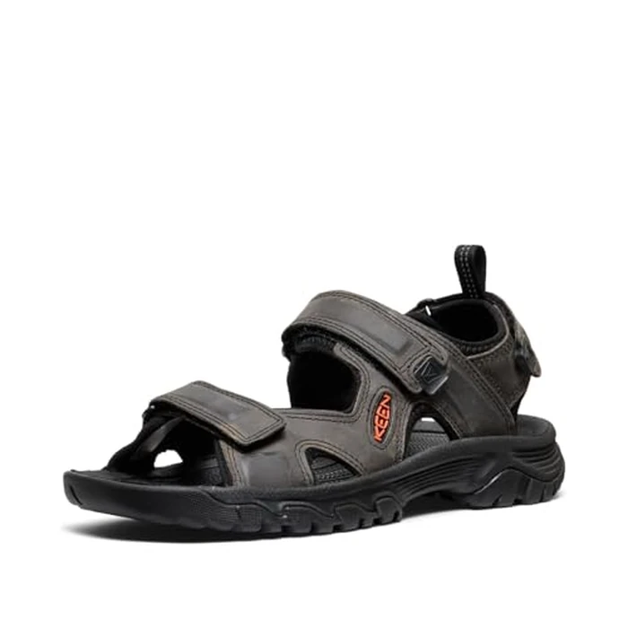 KEEN Men’s Targhee 3 Open Toe Hiking Sport Sandal, Grey/Black, 12 D (Medium) US by KEEN - Used - Acceptable condition