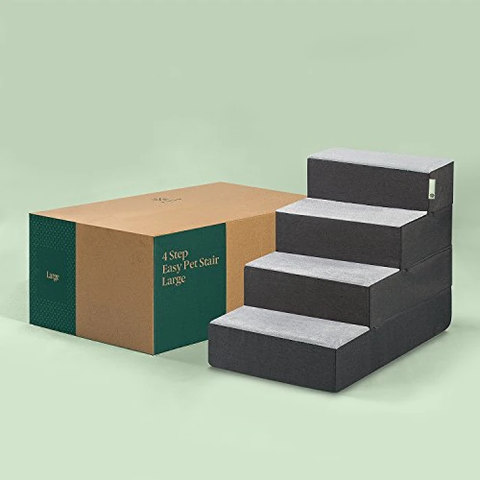 Zinus 4 Step Easy Pet Stairs/Pet Ramp/Pet Ladder/Grey, Large by Zinus - Image 5
