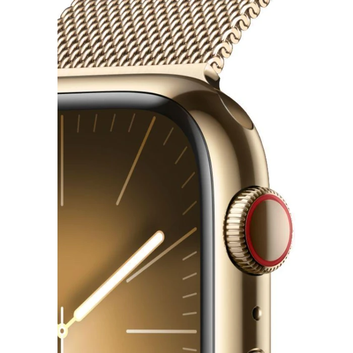 Apple Watch Series 9 (Cellular + GPS) - 64GB - Gold Stainless Steel Case with Gold Milanese Loop Band by Apple - Image 3