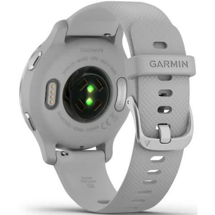 Garmin Venu 2S Smartwatch - 27.9mm - Silver Fiber-reinforced Polymer Case with Mist Gray Silicone Strap by Garmin - Image 4