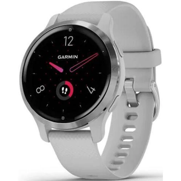 Garmin Venu 2S Smartwatch - 27.9mm - Silver Fiber-reinforced Polymer Case with Mist Gray Silicone Strap by Garmin - Image 2