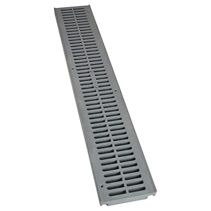 NDS 241-1 Spee-D(R) Channel Drain Grate, Plastic, 4-1/8-Inch wide X 2-Feet long, for Driveways, Patios, Pool Decks and Commercial Areas, Gray by NDS - Used - Very Good condition