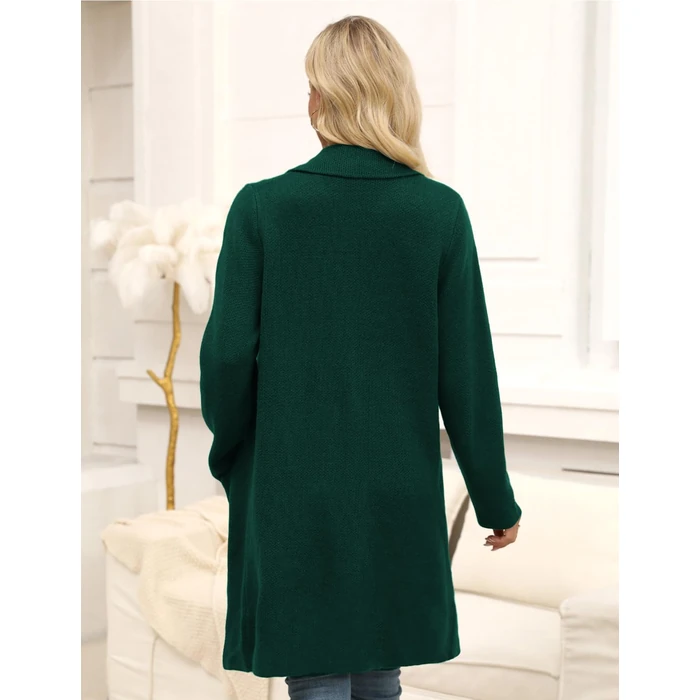 CiCiBird Women Fall Long Cardigan Sweater Trendy Knit Jacket Coat Dressy Blazer Coatigan Green L by CiCiBird - Image 2