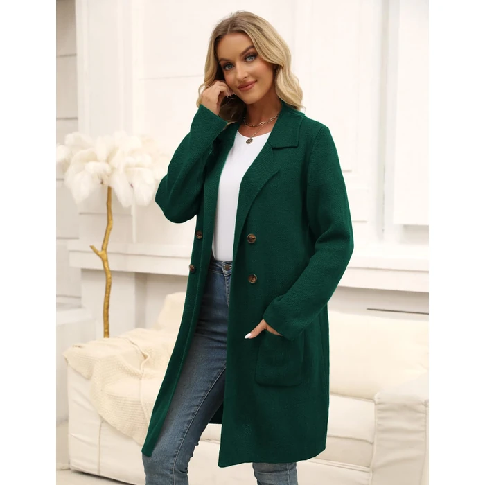 CiCiBird Women Fall Long Cardigan Sweater Trendy Knit Jacket Coat Dressy Blazer Coatigan Green L by CiCiBird - Image 4