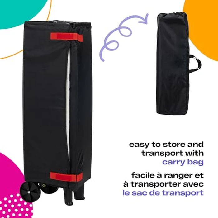 Cosco Kids Funsport(R) Plus Portable Playard with Full-Size Bassinet, Carry Bag & Wheels - Lightweight, Compact Fold, Breathable Mesh - Twinkle Twinkle by Cosco - Image 8