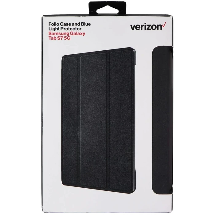 Verizon Folio Tablet Case and Blue Light Screen Protector for Samsung Galaxy Tab S7+ 5G - Black by Verizon - Image 3