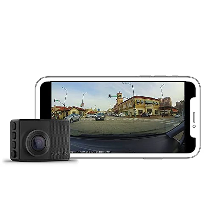 Garmin Dash Cam 67W, 1440p and Extra-Wide 180-degree FOV, Monitor Your Vehicle While Away w/ New Connected Features, Voice Control, Compact and Discreet, Includes Memory Card (Renewed) by Garmin - Refurbished condition - CA$244.99