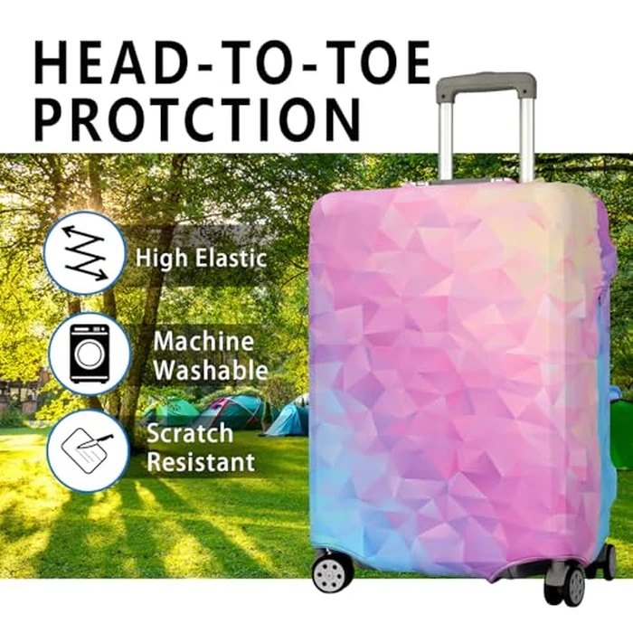 nbnhxnff Travel Luggage Cover Protector Stretchable,Washable&Anti-Scratch,Fits 18-32 Inch case (Diamond, S(18-21 inch)) by nbnhxnff - Image 2