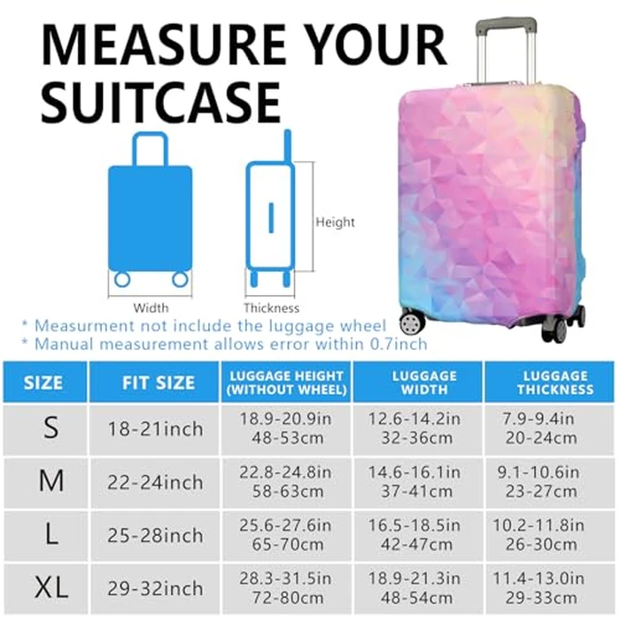 nbnhxnff Travel Luggage Cover Protector Stretchable,Washable&Anti-Scratch,Fits 18-32 Inch case (Diamond, S(18-21 inch)) by nbnhxnff - Image 6