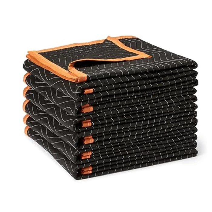 Amazon Basics Moving Blankets, 2.03 x 1.83 m, Pack of 6, Black by Amazon Basics - Image 1