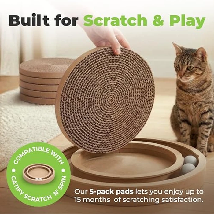 Best Pet Supplies Catify by Best Pet Supplies Spin and Scratch Replacement Pads (5 Pack) by Best Pet Supplies - Image 2