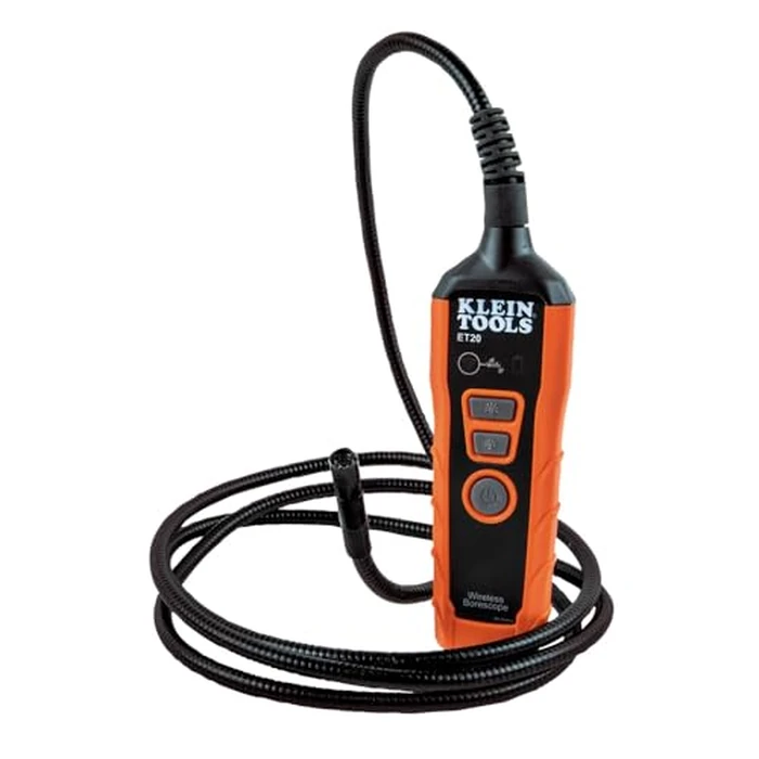 Klein Tools ET20 Wi-Fi Borescope, 9 mm 6-Foot Armored Waterproof Gooseneck Snake, LED Lights, Rechargeable Battery, Endoscope Inspection Camera by KLEIN TOOLS - Used - Acceptable condition - US$62.07