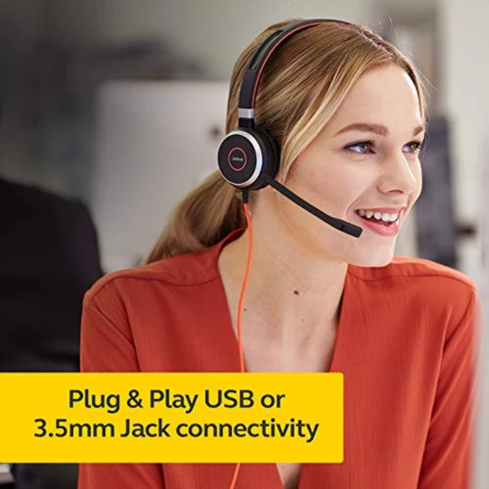Jabra Evolve 40 Professional Wired Headset, Stereo, UC-Optimized - Telephone Headset for Greater Productivity, Superior Sound for Calls and Music, 3.5mm Jack/USB Connection, All-Day Comfort Design by Jabra - Image 4