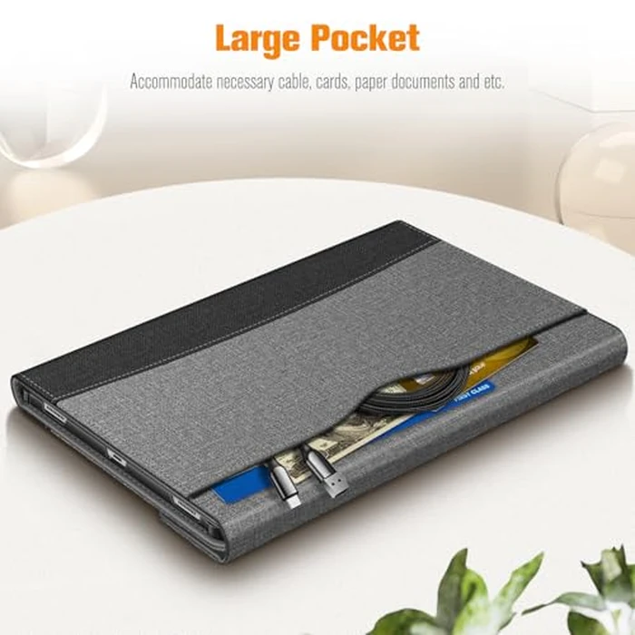 Fintie Case for Samsung Galaxy Tab S10 Plus 2024/ S9 FE Plus 5G 12.4 Inch 2023 with Built-in S Pen Holder, Multiple Angle Portfolio Business Cover with Pocket Auto Sleep/Wake, Gray by FINTIE - Image 4