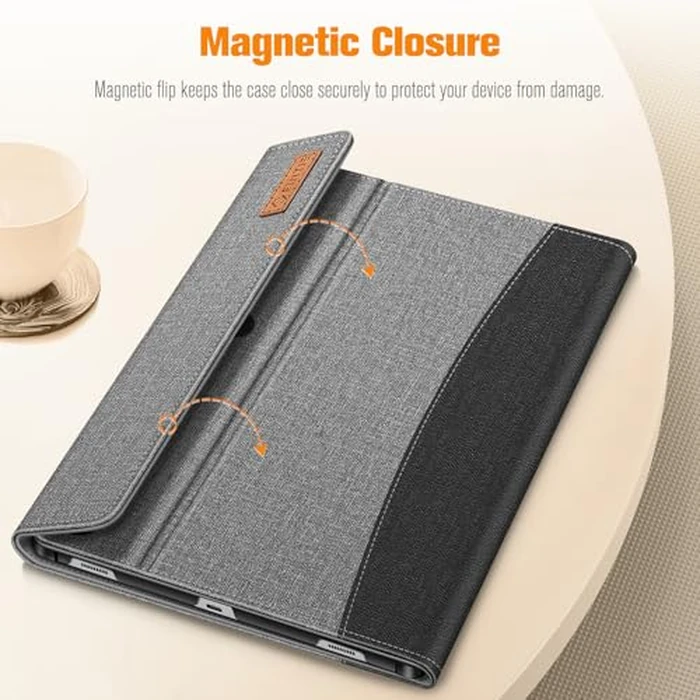 Fintie Case for Samsung Galaxy Tab S10 Plus 2024/ S9 FE Plus 5G 12.4 Inch 2023 with Built-in S Pen Holder, Multiple Angle Portfolio Business Cover with Pocket Auto Sleep/Wake, Gray by FINTIE - Image 6