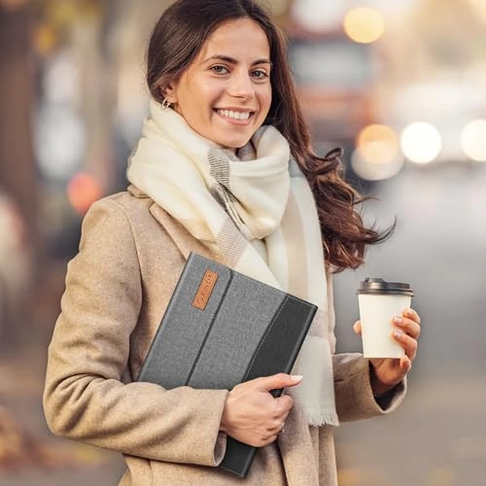 Fintie Case for Samsung Galaxy Tab S10 Plus 2024/ S9 FE Plus 5G 12.4 Inch 2023 with Built-in S Pen Holder, Multiple Angle Portfolio Business Cover with Pocket Auto Sleep/Wake, Gray by FINTIE - Image 7