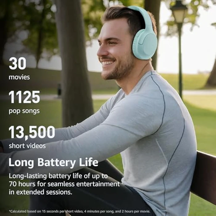 TOZO HA1 Bluetooth 5.4 Over Ear Headphones, 70H Playtime with Mic, Foldable Wireless Headset, Deep Bass Stereo Sound Customizable 32 EQ Music Mode Via Button & App for Travel and Home, Upgraded by TOZO - Image 7