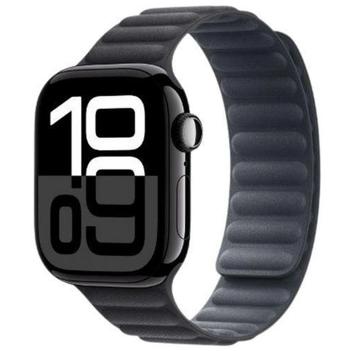 Apple Watch Series 10 (Cellular + GPS) - 64GB - 46mm - Jet Black Aluminum Case with Black Rubber Magnetic Link Band - One Size by Apple - Refurbished - Acceptable condition - US$202.48