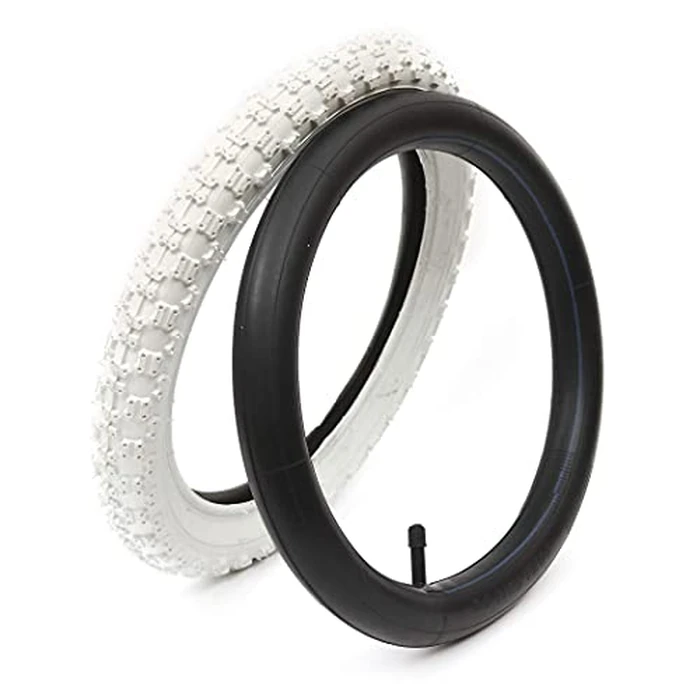 (2 Sets) 16” x 2.125 Kids Bike Replacement White Tires and Tubes - Compatible with Most 16” Kids Bikes Like RoyalBaby, Joystar, and Dynacraft - Made from BPA/Latex Free Butyl Rubber by CalPalmy - Image 3