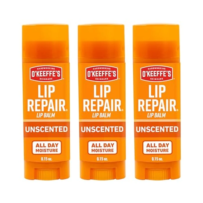 O'Keeffe's Lip Repair Unscented Lip Balm for Dry, Cracked Lips - Stick (3 Pack) - Moisturizer for Very Dry Lips by O'Keeffe's - Used - Very Good condition - US$10.52