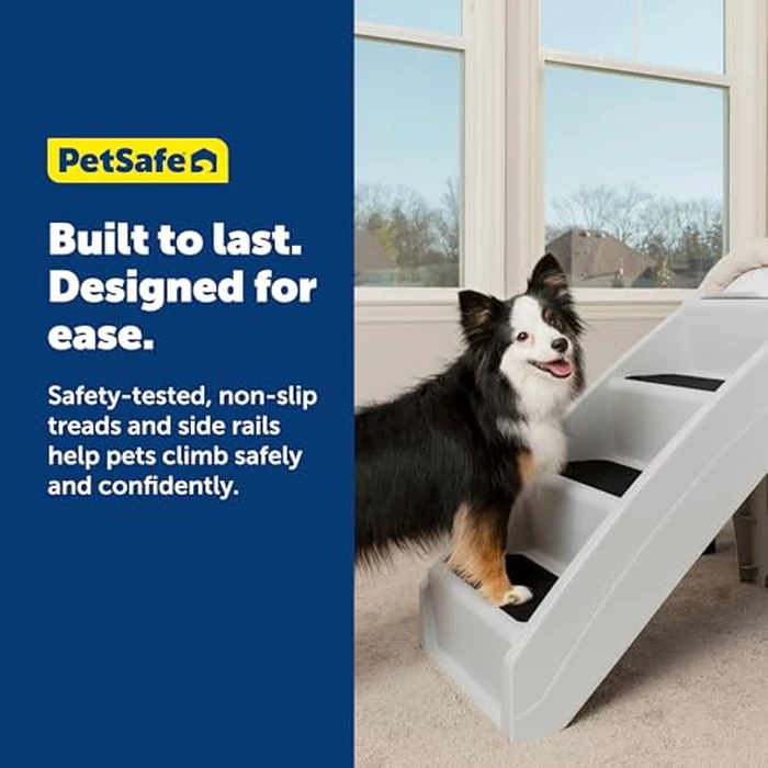 PetSafe CozyUp Folding Dog Stairs, Portable Indoor/Outdoor Pet Steps for Bed, Couch & Car, Grey, 20 Inch by PetSafe - Image 7