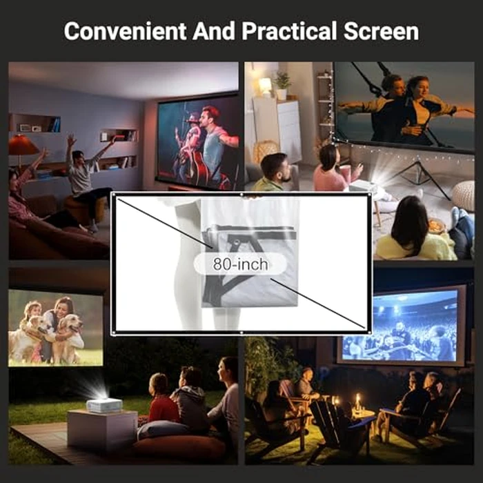【Projector Screen Included】 1080P Mini Projector with Two-Way Bluetooth, 50% Zoom, Portable Outdoor Movie Projecteur, Compatible with TV Stick, Video Games, HDMI, USB, Smartphone by GKLPO - Image 5