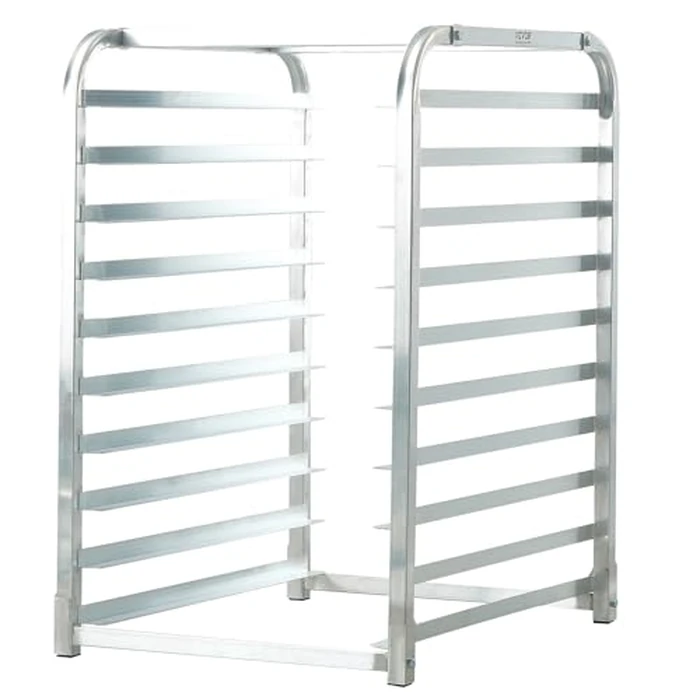VEVOR 10-Tier Bun Pan Rack, Aluminum Racking Trolley Storage with Brake Wheels, Commercial Bakery Racks for Half & Full Sheet, Speed Rack For Kitchen Home, Bread Baking Equipment, 26"L x 20.3"W x 39"H by VEVOR - Image 9
