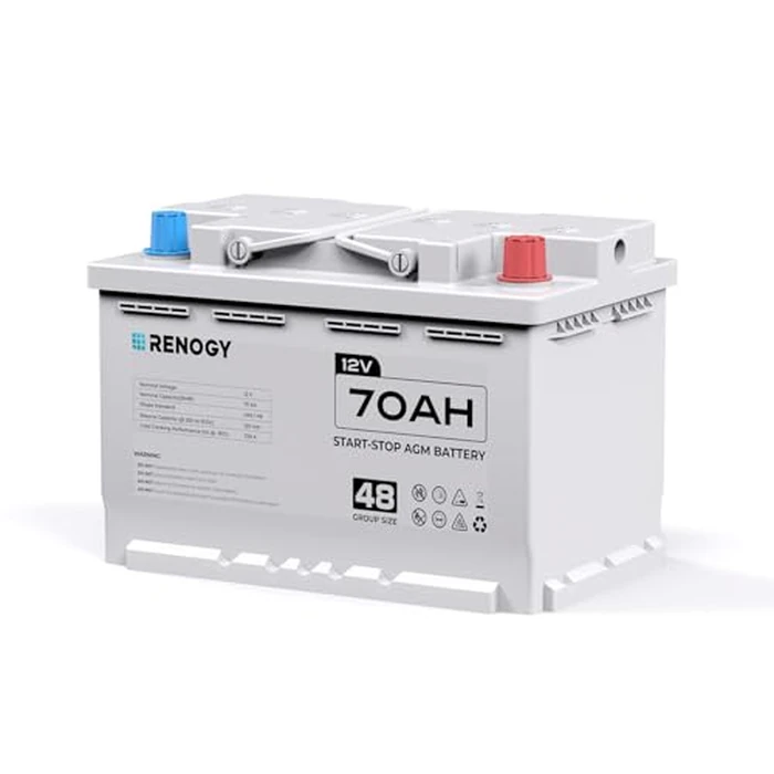 Renogy 12V 70Ah AGM Car Battery H6, Group 48 Start and Stop Automotive Battery with 720 CCA, 120RC, Reliable Power for Cars, SUVs, Trucks, and Marine Starting by Renogy - Used - Very Good condition - US$137.02