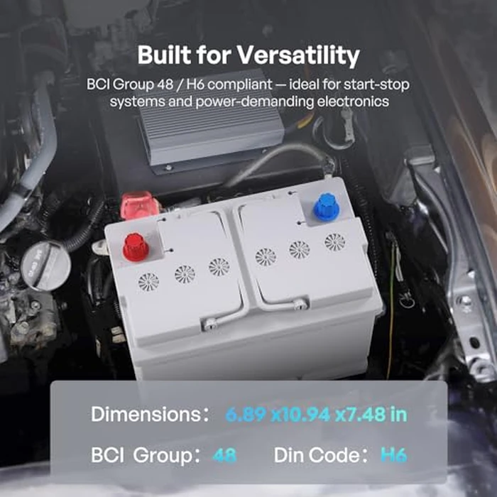 Renogy 12V 70Ah AGM Car Battery H6, Group 48 Start and Stop Automotive Battery with 720 CCA, 120RC, Reliable Power for Cars, SUVs, Trucks, and Marine Starting by Renogy - Image 2