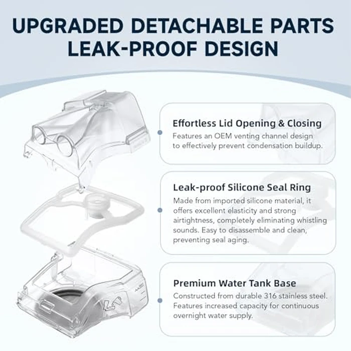 Replacement Water Chamber Compatible with AirSense 10 and Aircurve 10, Replacement Humidifier Tank Compatible with S10 Series, CPAP Supplies and Accessories, Round Base Design by CUORD - Image 4