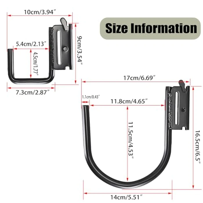 OwnMy 10PCS E Track Hooks J Hooks 2" and 4" Heavy Duty Steel X Track Hook for Hanging, Wall Mount E-Track Accessories for Enclosed Trailers Hook for Semi-Truck Cargo Van by OwnMy - Image 3
