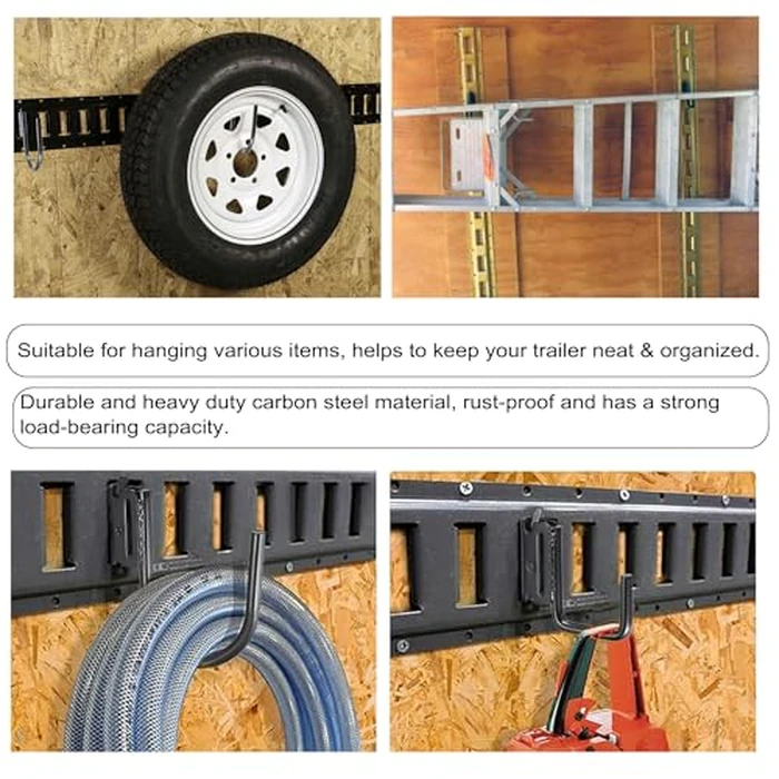 OwnMy 10PCS E Track Hooks J Hooks 2" and 4" Heavy Duty Steel X Track Hook for Hanging, Wall Mount E-Track Accessories for Enclosed Trailers Hook for Semi-Truck Cargo Van by OwnMy - Image 5