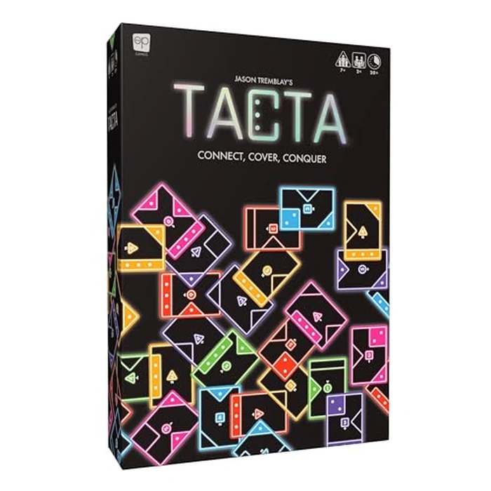 TACTA Card Game, Where Every Card Counts, Fast-Paced Strategic Shape Matching Party Game, Analyze and Optimize to Connect, Cover & Conquer to Win, Unique Party Game Play for 2 or More Players, Ages 7 by USAOPOLY - Used - Like New condition - US$7.64