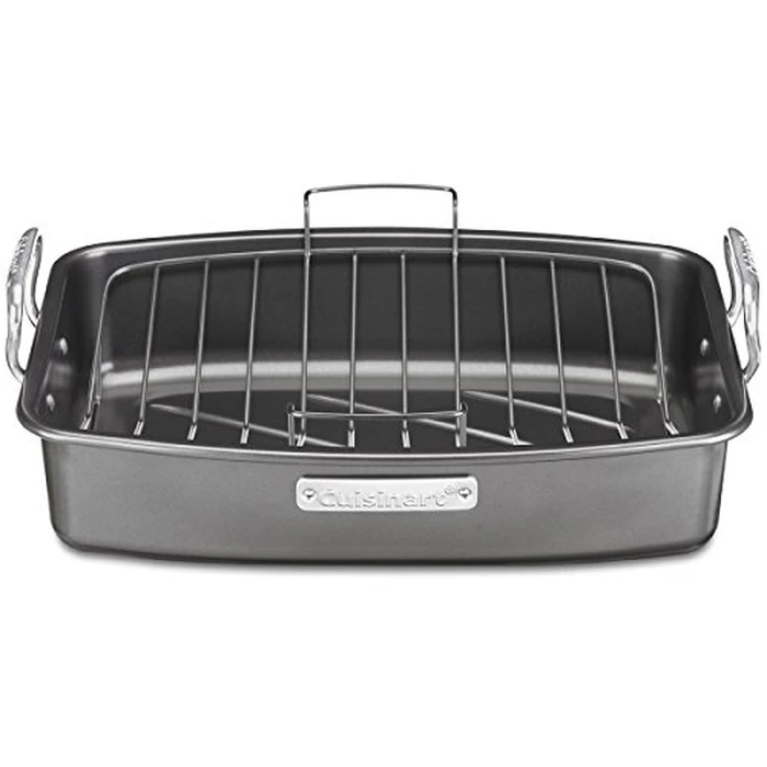 Cuisinart Non-Stick Roasting & Lasagna Pan with Removable V-Rack, 17"x13", Large Capacity, Dark Gray (ASR-1713V1C) by Cuisinart - Image 1