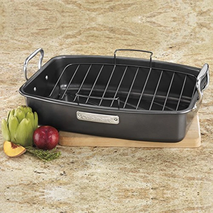Cuisinart Non-Stick Roasting & Lasagna Pan with Removable V-Rack, 17"x13", Large Capacity, Dark Gray (ASR-1713V1C) by Cuisinart - Image 2