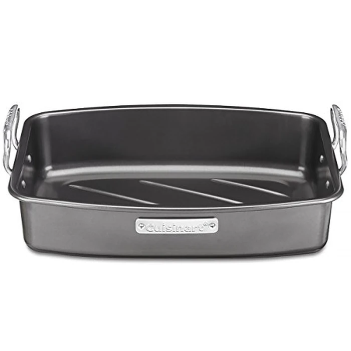 Cuisinart Non-Stick Roasting & Lasagna Pan with Removable V-Rack, 17"x13", Large Capacity, Dark Gray (ASR-1713V1C) by Cuisinart - Image 3