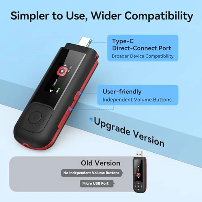 AGPTEK 64GB USB C MP3 Player, A55PL 2 in 1 Type-C & USB Stick Music Player Supports Replaceable AAA Battery, FM Radio, Recording by AGPTEK - Image 4