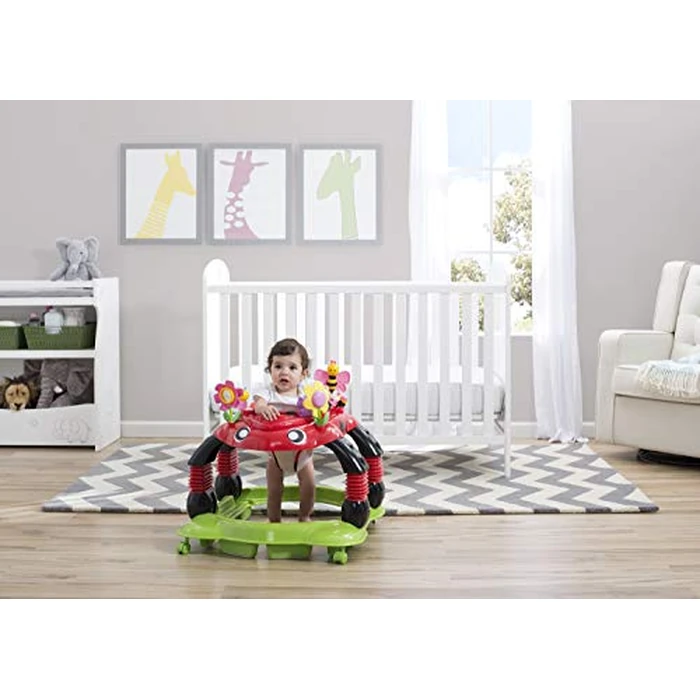 Delta Children Lil Play Station 4-in-1 Activity Walker - Rocker, Activity Center, Bouncer, Walker - Adjustable Seat Height - Fun Toys for Baby, Sadie the Ladybug by Delta Children - Image 2