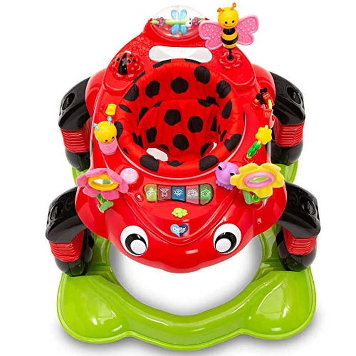 Delta Children Lil Play Station 4-in-1 Activity Walker - Rocker, Activity Center, Bouncer, Walker - Adjustable Seat Height - Fun Toys for Baby, Sadie the Ladybug by Delta Children - Image 3