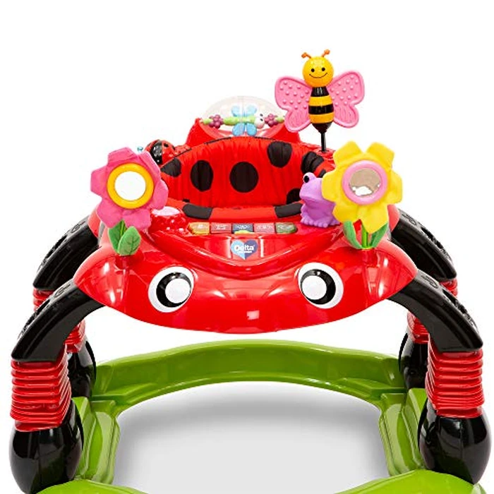Delta Children Lil Play Station 4-in-1 Activity Walker - Rocker, Activity Center, Bouncer, Walker - Adjustable Seat Height - Fun Toys for Baby, Sadie the Ladybug by Delta Children - Image 4