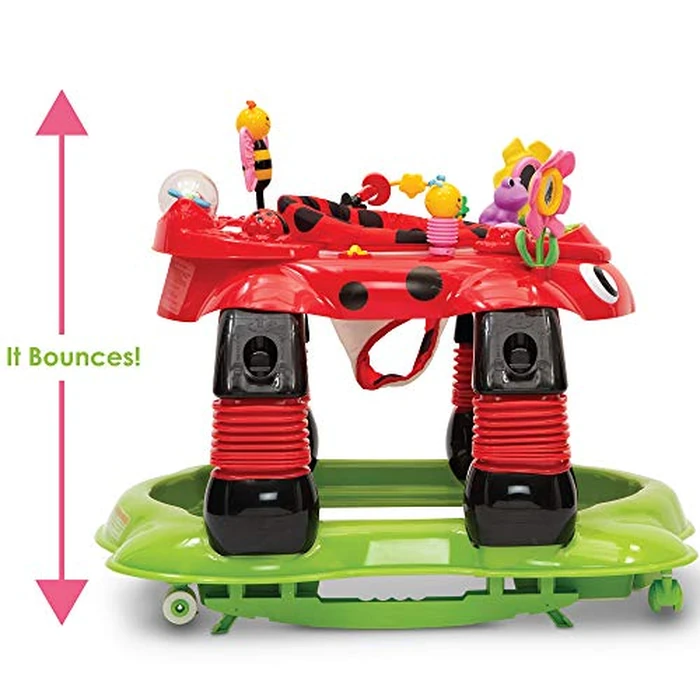 Delta Children Lil Play Station 4-in-1 Activity Walker - Rocker, Activity Center, Bouncer, Walker - Adjustable Seat Height - Fun Toys for Baby, Sadie the Ladybug by Delta Children - Image 5