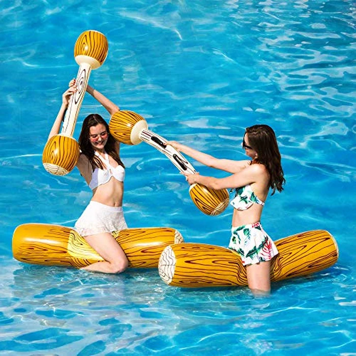 4 Pcs Set Inflatable Floating Row Toys for Adult, Pool Party Water Sports Games Log Rafts to Float Toys by MENGDUO - Image 2