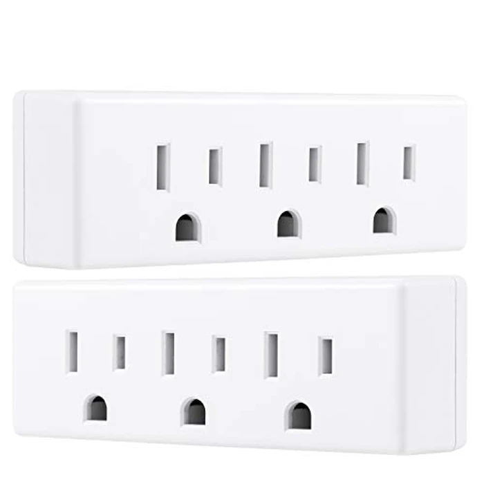 Philips 3-Outlet Extender, 2 Pack, Grounded Wall Tap, 3-Prong Adapter, Multiple Plug, Power Splitter, Cruise Essentials, Use for Home Office School Dorm, UL Listed, White, SPS1630W/37 by Philips - Used - Very Good condition - US$6.46