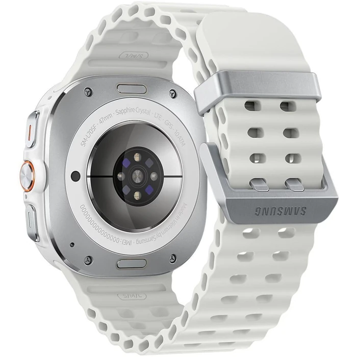 Galaxy Watch Ultra (2024) (Bluetooth + LTE) - 32GB - 47mm - Titanium White Titanium Case with Black Silicone Marine Band by Samsung - Image 5