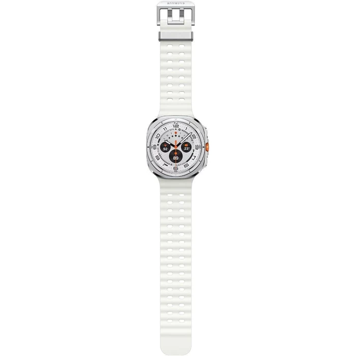 Galaxy Watch Ultra (2024) (Bluetooth + LTE) - 32GB - 47mm - Titanium White Titanium Case with Black Silicone Marine Band by Samsung - Image 7