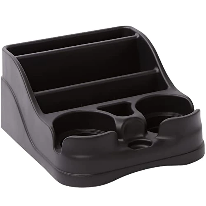 Moblorg Small Center Console for Cars, Trucks, Minivans, SUVs, Vehicle Organizer, Cup Holders, Recycled Plastic, Made in USA (Black) by Moblorg - Used - Very Good condition